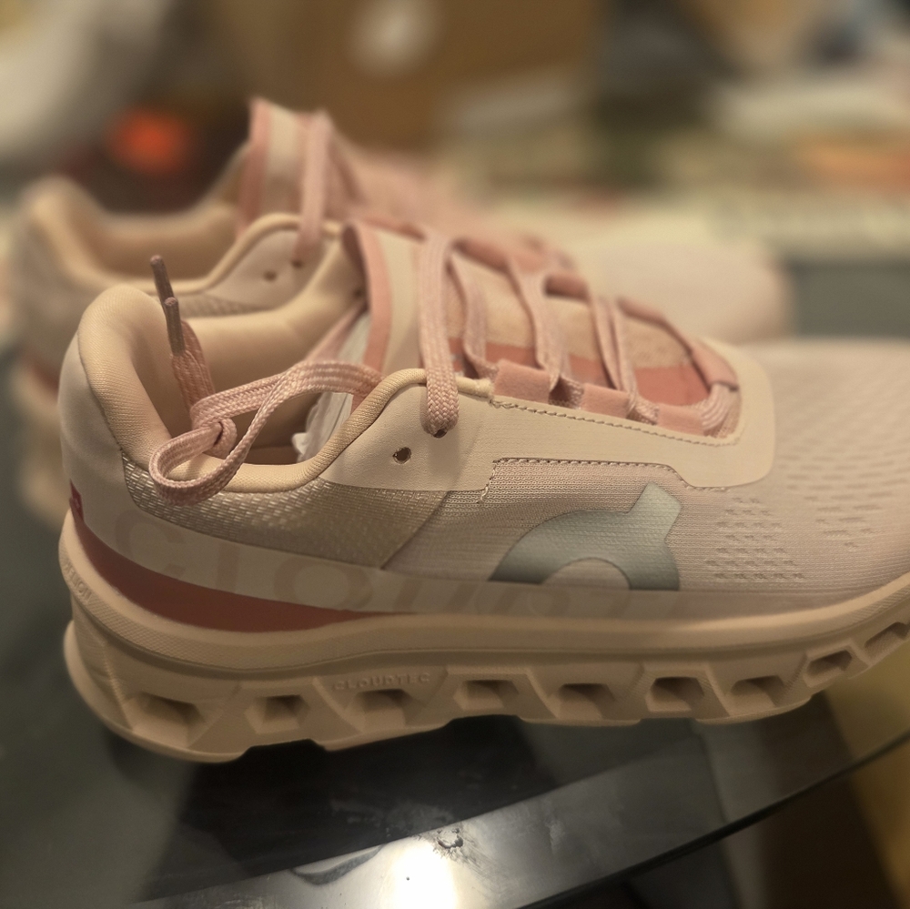 On Running Women's Cloudmonster Shoes - Moon and Fawn - Picture 3 of 5